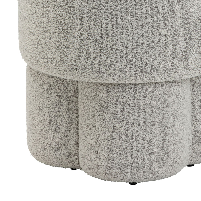 Giga Meubel - Poef Naturel Bouclé - 40x40x42cm - Geneva