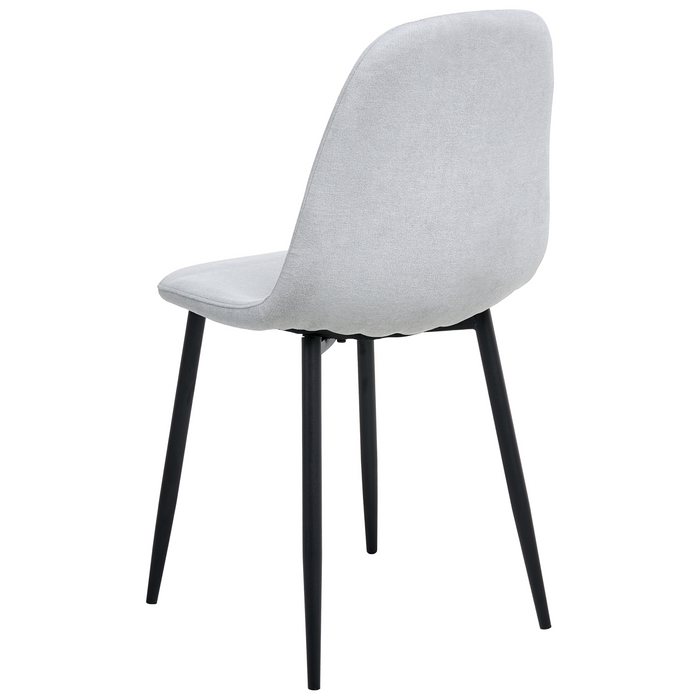 Beliani - CRANDALL - Eetkamerstoel set van 4 - Lichtgrijs - Stof