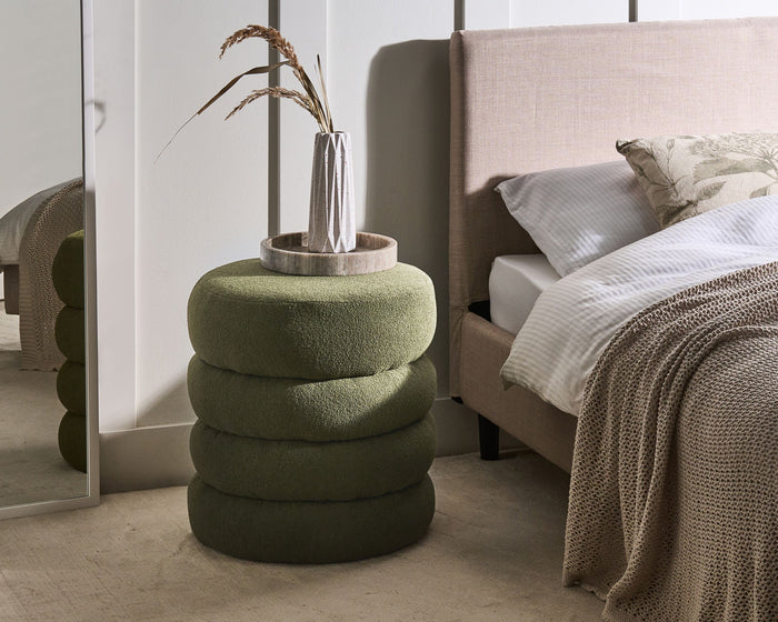 Beliani - SUMPTER - Poef - Groen - Bouclé