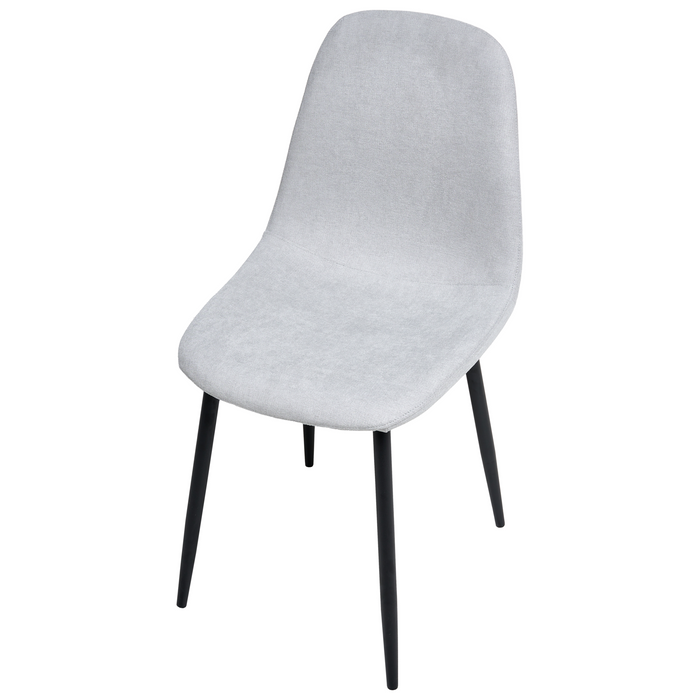 Beliani - CRANDALL - Eetkamerstoel set van 4 - Lichtgrijs - Stof