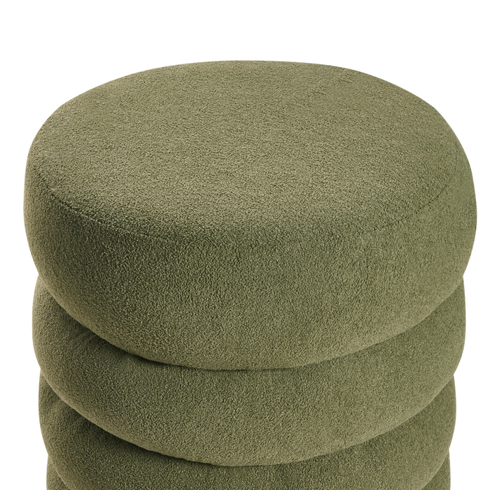 Beliani - SUMPTER - Poef - Groen - Bouclé