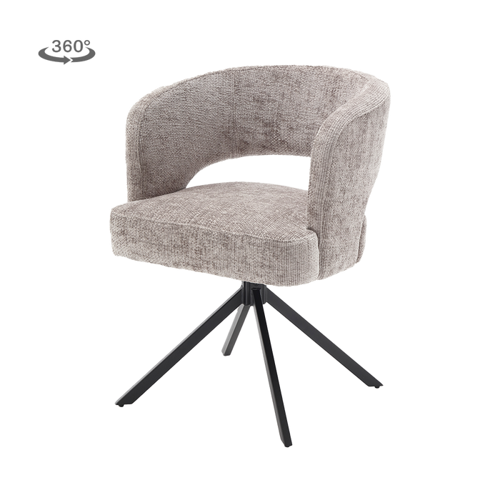 Tower living Mura armchair swivel 360?- fabric Haga 09 silver