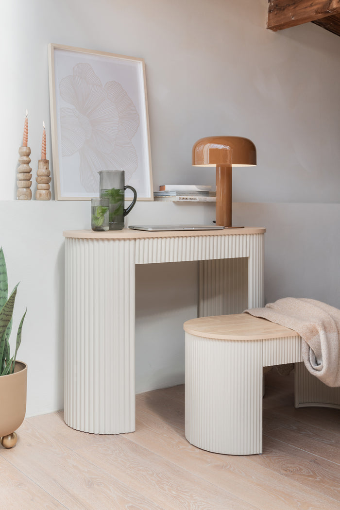 Leitmotiv - Bankje Estriado - Warmgrijs