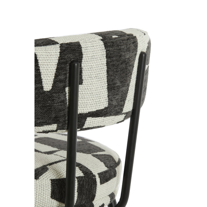 Light&living Barkruk 52,5x51x93 cm HARVIE crème-zwart+mat zwart