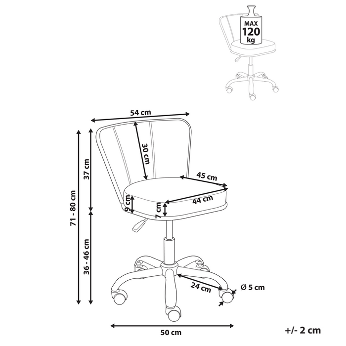 Beliani - ROSWELL - Bureaustoel - Bruin - Kunstleer