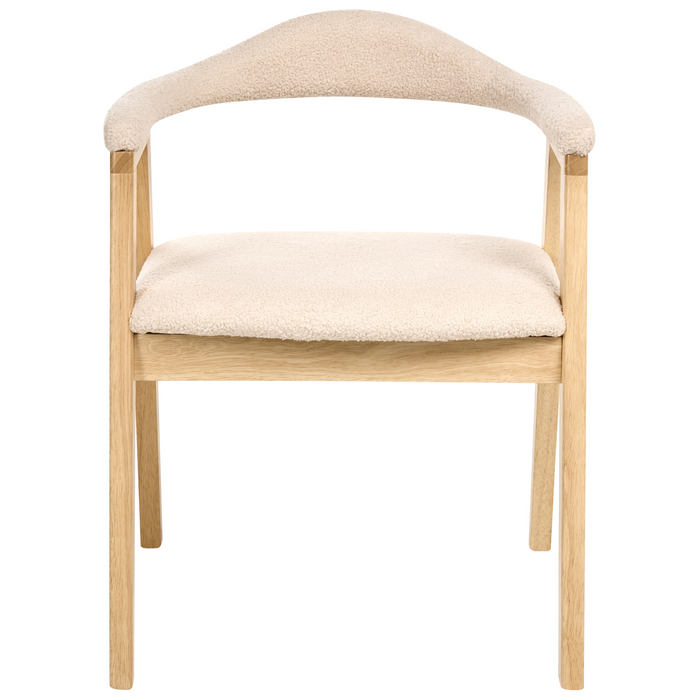 Beliani - ONECO - Eetkamerstoel set van 2 - Lichtbruin - Rubberhout