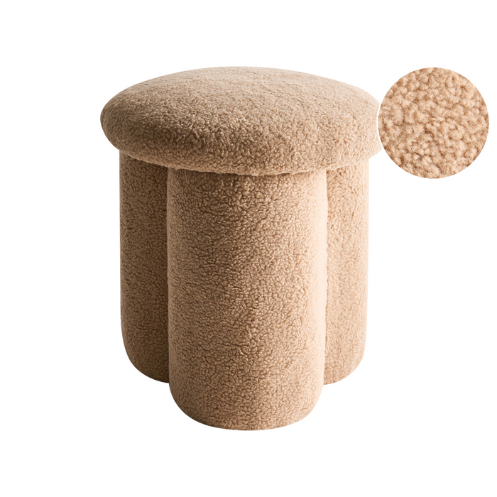 Beliani - CARRINGTON - Poef - Beige - Bouclé