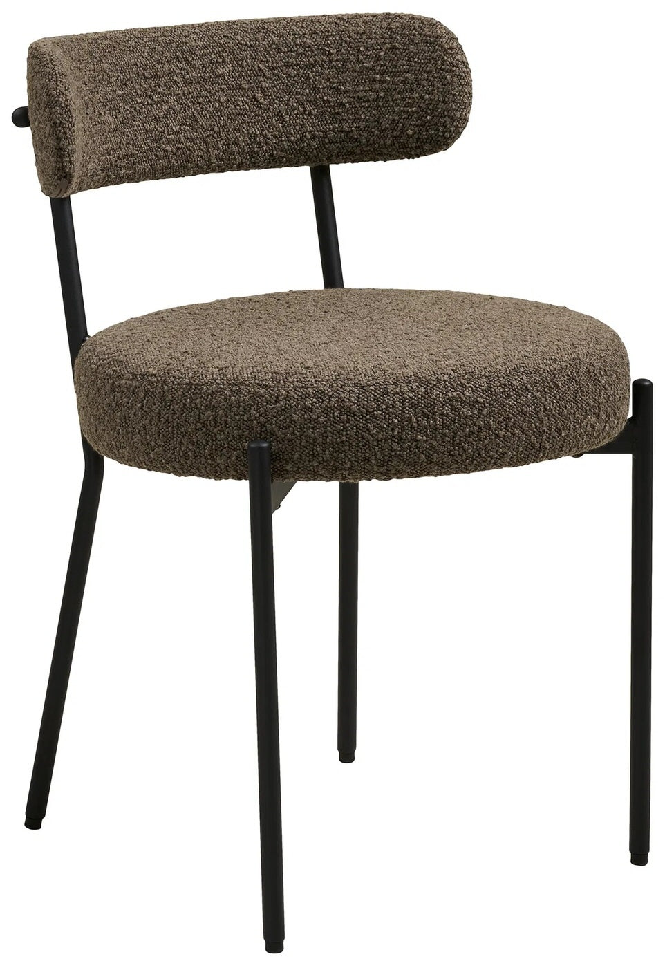 House Nordic Badalona Bruin Bouclé Eetkamerstoel