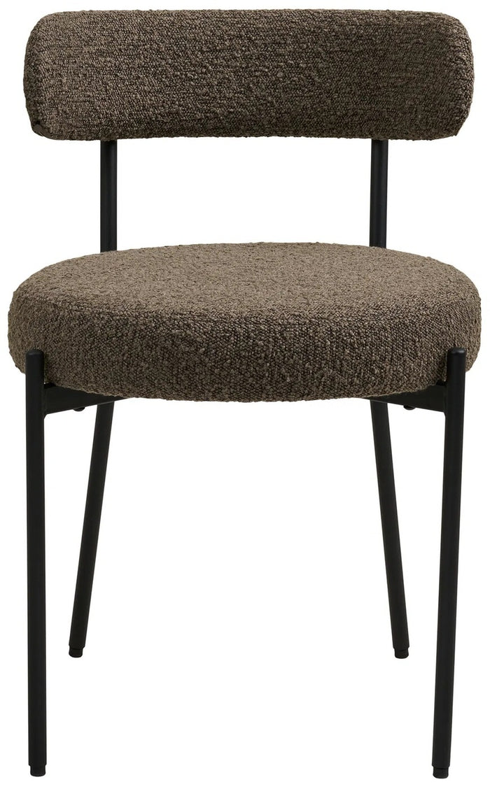 House Nordic Badalona Bruin Bouclé Eetkamerstoel