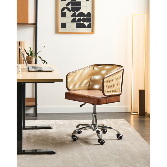 Beliani - TUCSON - Bureaustoel - Bruin - Kunstleer