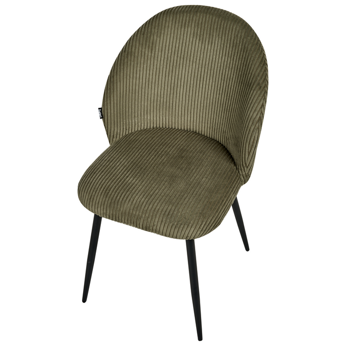 Beliani - ELOY - Eetkamerstoel set van 2 - Donkergroen - Corduroy