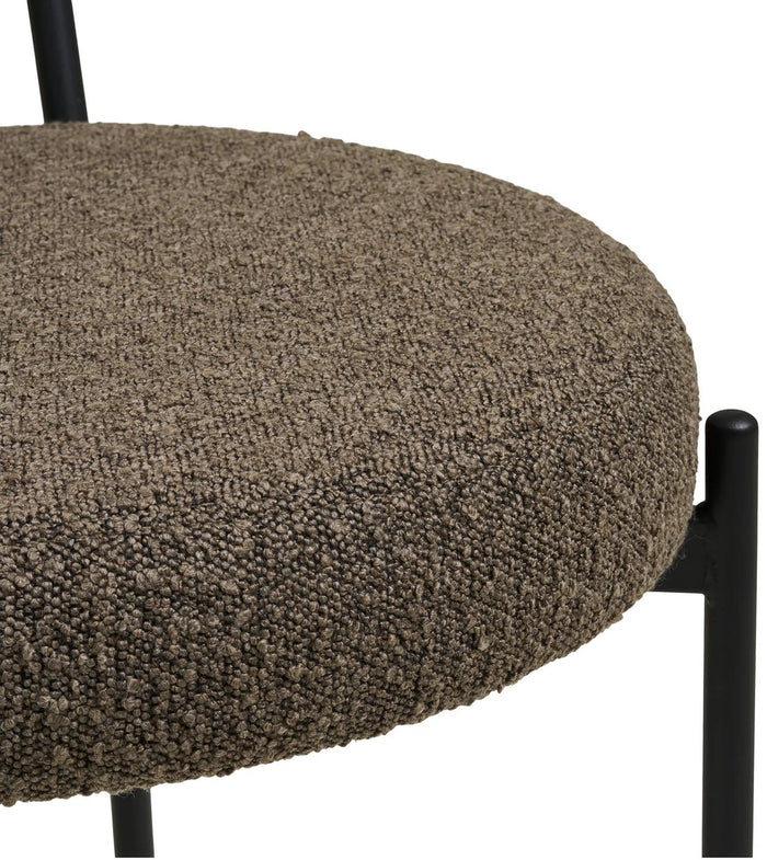 House Nordic Badalona Bruin Bouclé Eetkamerstoel