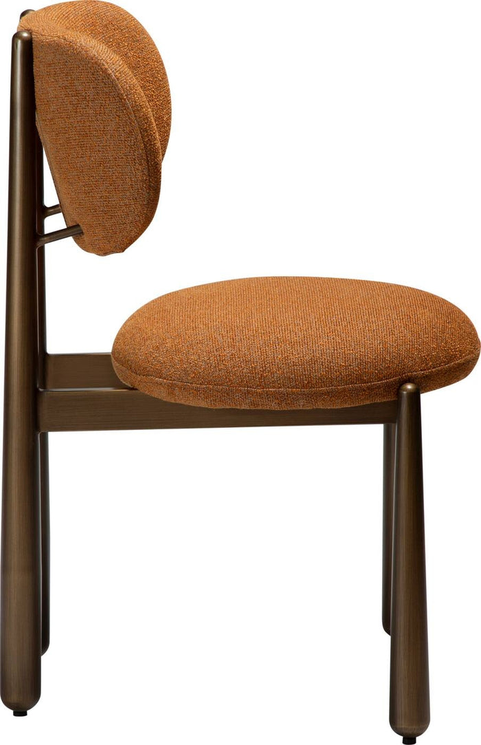 Dan-Form Woke Pompoen Bouclé Eetkamerstoel set van 2