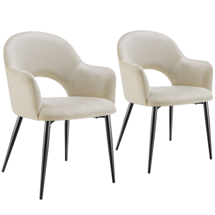 tectake® Eetkamerstoel Sachel, fluweellook, gestoffeerd, 120 kg