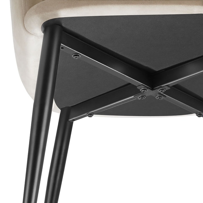 tectake® Eetkamerstoel Sachel, fluweellook, gestoffeerd, 120 kg