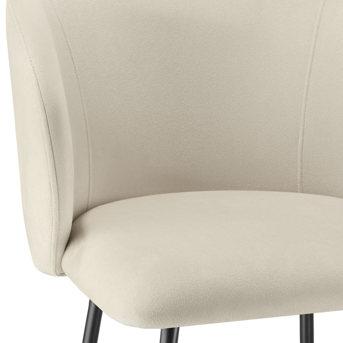 tectake® Barkruk Luana, met rugleuning, fluweellook - Set van 2