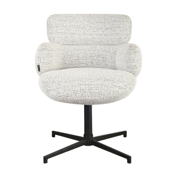 Bronx71 Eetkamerstoel Coco gemêleerde stof off white|zwart