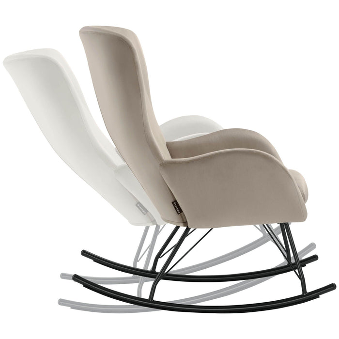 tectake® Schommelstoel Swing met stalen glijders en dikke bekleding