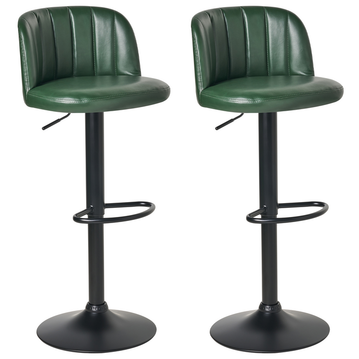 Beliani - VLORE - Barkruk set van 2 - Donkergroen - Kunstleer