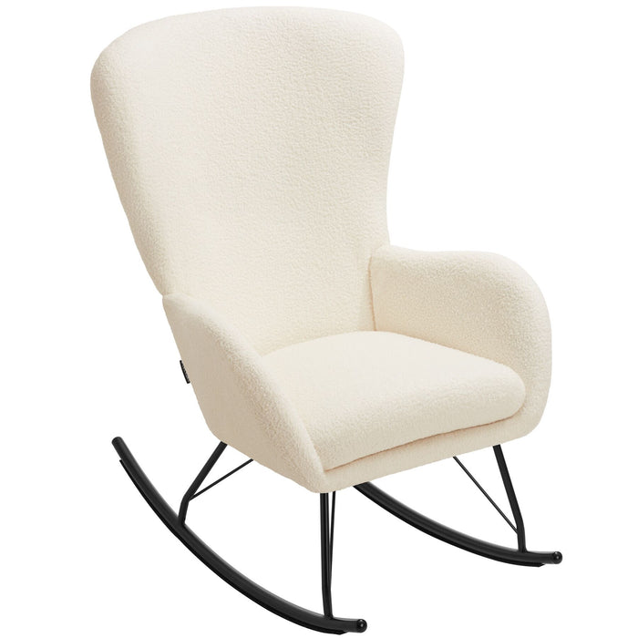 tectake® Schommelstoel Swing met stalen glijders en dikke bekleding