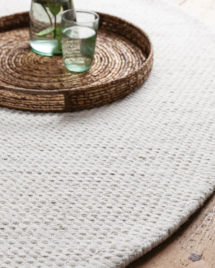 MUST Living Carpet Asuri round large,Ø250 cm, ivory, 80% wool 20% c...