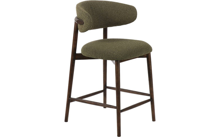 Goossens Counterstoel Diede, Counterstoel - groen Bouclé zonder