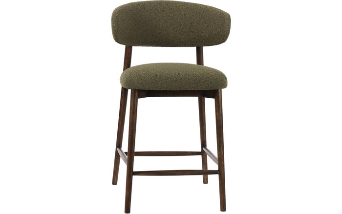 Goossens Counterstoel Diede, Counterstoel - groen Bouclé zonder