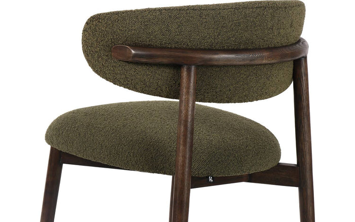 Goossens Counterstoel Diede, Counterstoel - groen Bouclé zonder