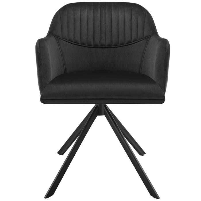 tectake® Lona fluwelen draaistoel met dikke vulling - Set van 2