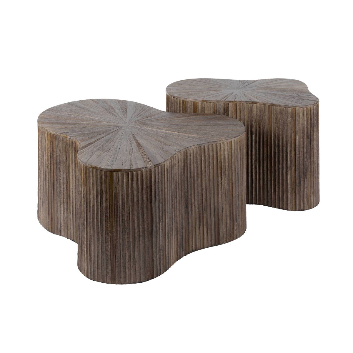 Fraaai Boone salontafel set van 2 shamrock Maya teak - bruin