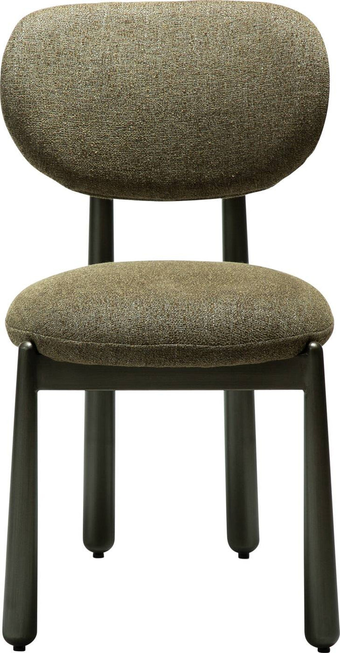 Dan-Form Woke Oljifgroen Bouclé Eetkamerstoel set van 2