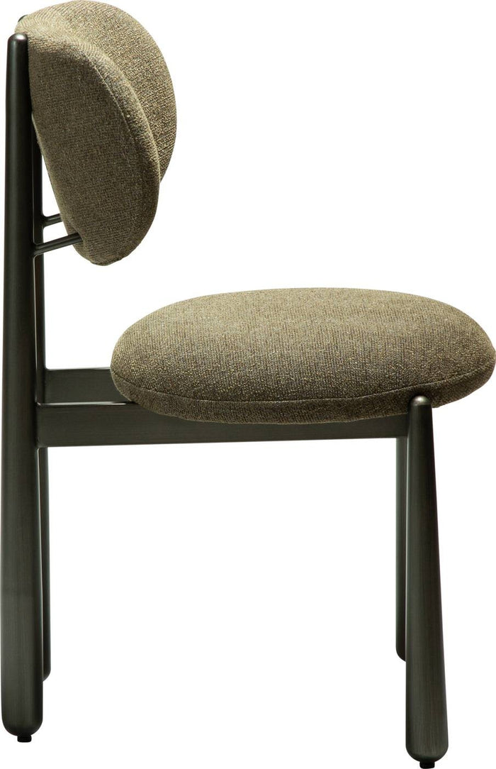 Dan-Form Woke Oljifgroen Bouclé Eetkamerstoel set van 2