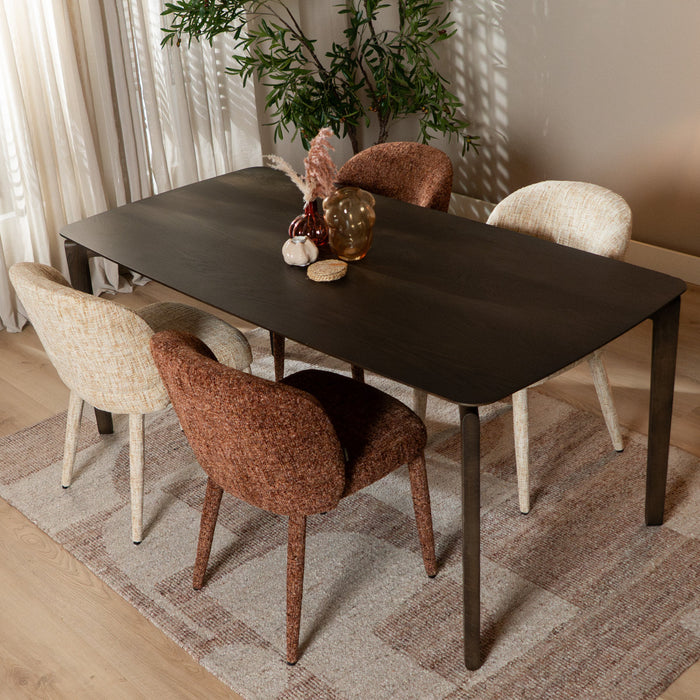 Bronx71 Eetkamerstoel Charlie chenille beige