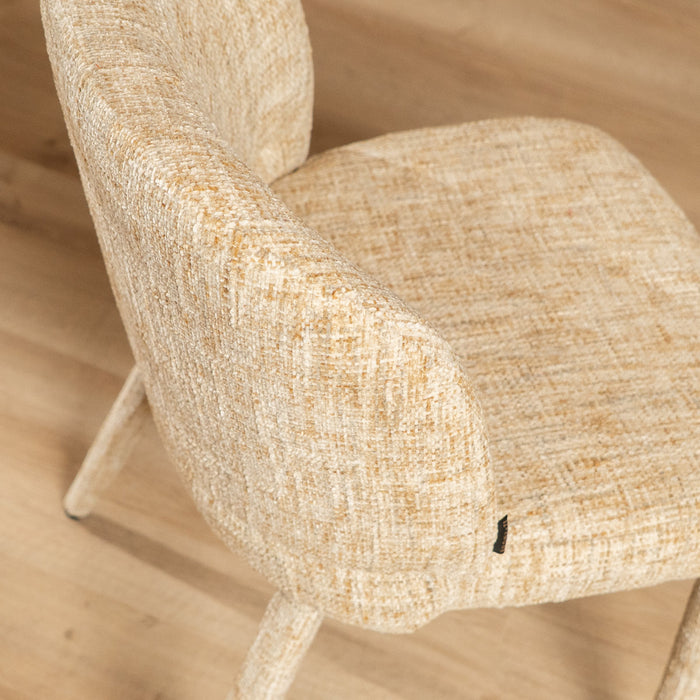 Bronx71 Eetkamerstoel Charlie chenille beige