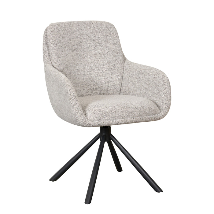 Eetkamerstoel Genk - Grijs - Textiel - 59x88x63cm (BxHxD)