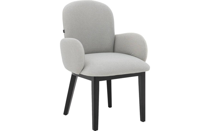 Goossens  Eetkamerstoel Lahja -  Fluweel met armleuning