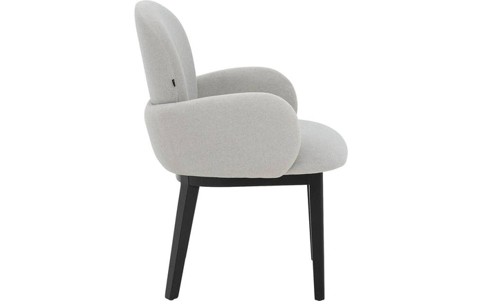 Goossens  Eetkamerstoel Lahja -  Fluweel met armleuning