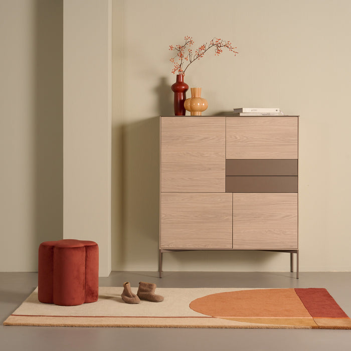 Vloerkleed Pam - Beige - 100% Wol - 160x1x230cm (BxHxD)