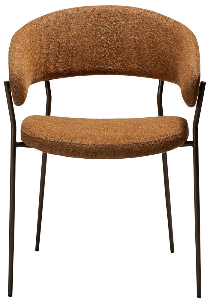 Dan-Form Reboot Pompoen Bouclé Armstoel set van 2