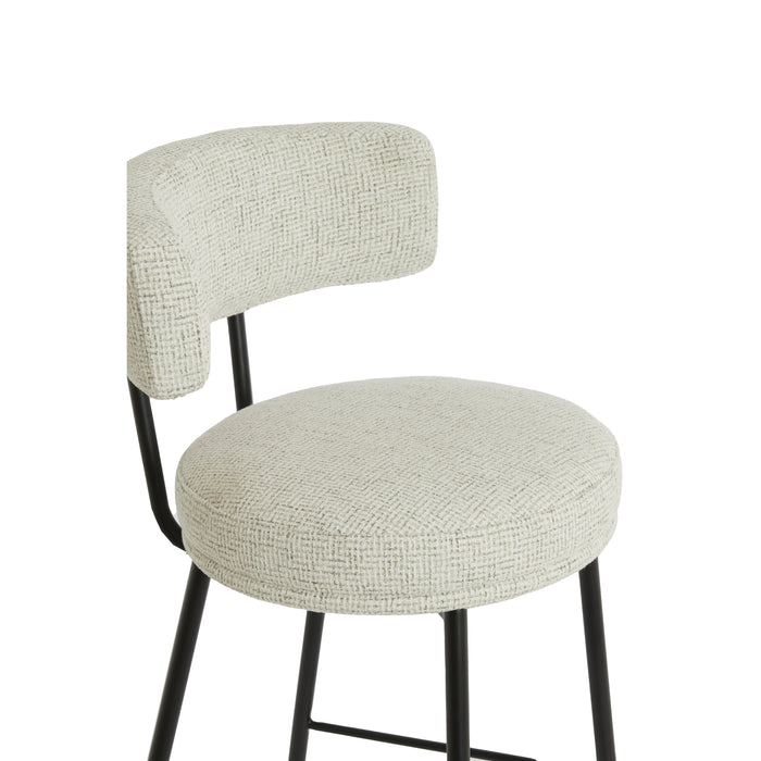 Light&living Barkruk 52,5x51x93 cm HARVIE crème+mat zwart