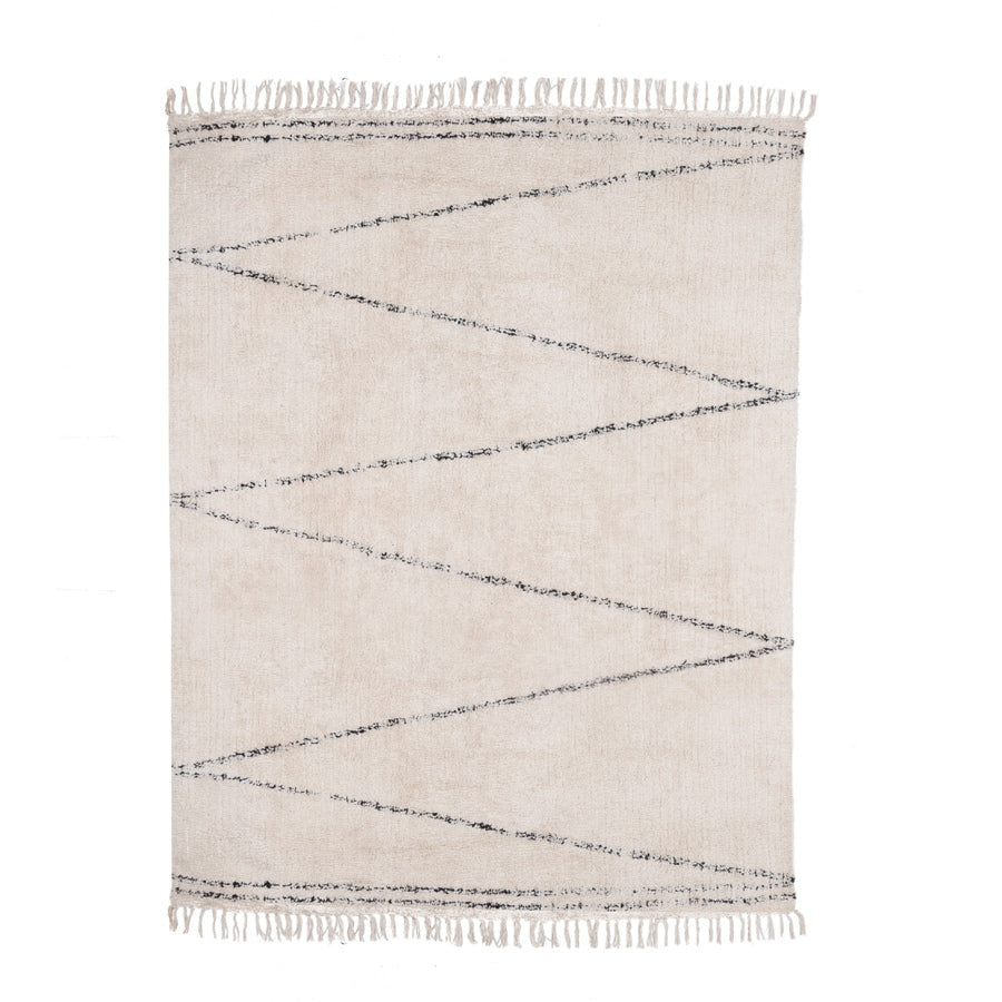 Giga Meubel - Vloerkleed 200x300cm - Beige & Zwart - Katoen Polyester