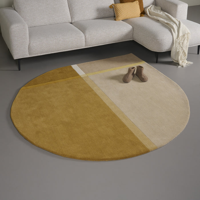 Vloerkleed 200 Pam - Beige|Geel|Goud|Oker - 100% Wol