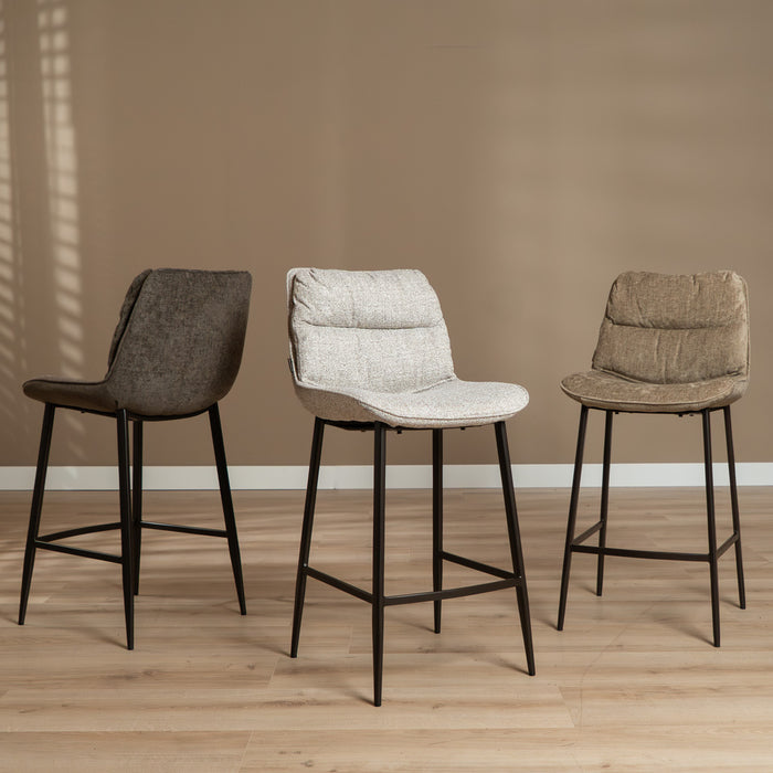 Bronx71 Velvet barkruk Trevi taupe 68 cm