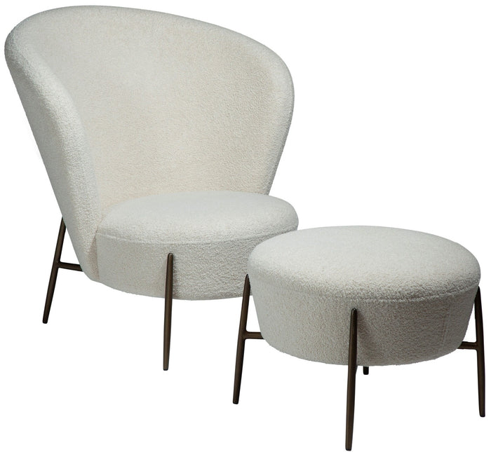 Dan-Form Orbit Dove Bouclé Voetstoel