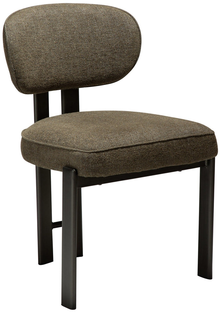 Dan-Form Duct Oljifgroen Bouclé Eetkamerstoel set van 2