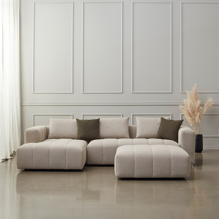 Kragelund Kornum Ottoman Beige Bouclé