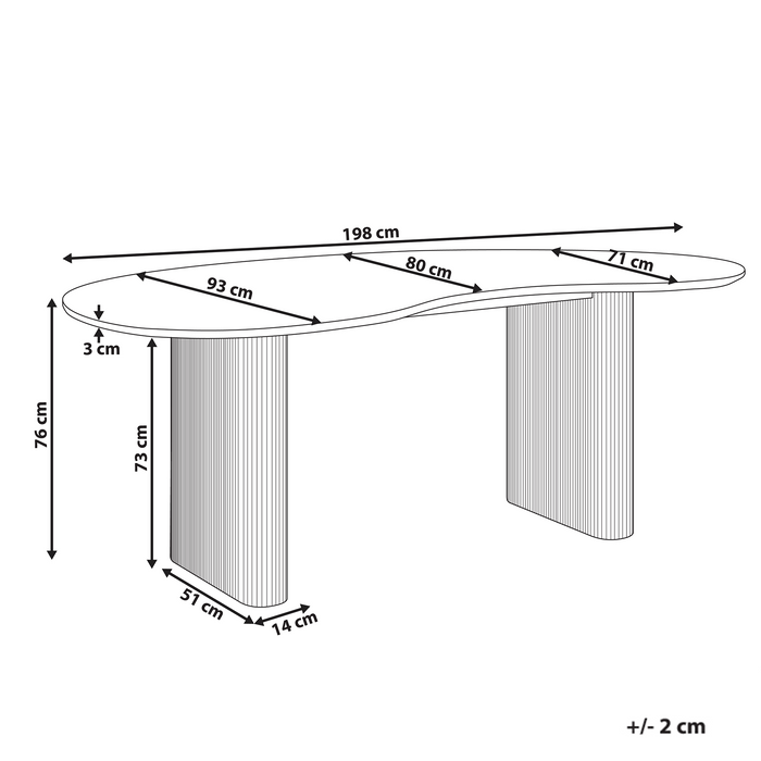 Beliani - PEERY - Ronde eettafel - Wit - 198 x 93 cm - Hout