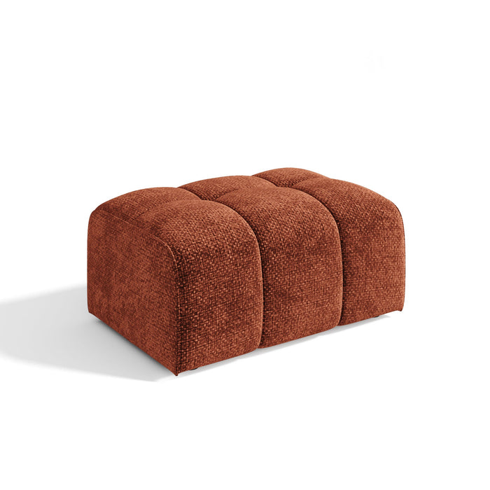 Terracotta chenille fluwelen poef