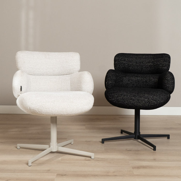 Bronx71 Eetkamerstoel Coco gemêleerde stof beige