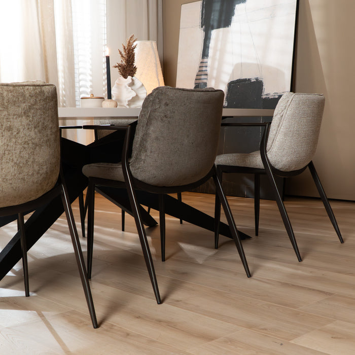 Bronx71 Velvet eetkamerstoel Trevi bruin